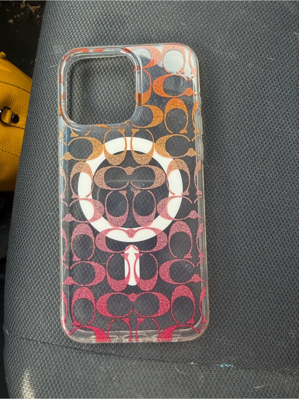 Coach iphone 15 pro max Ombre Signature Glitter  Case -